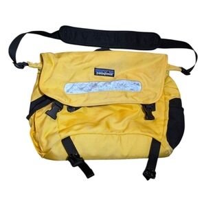 VINTAGE Patagonia Critical Mass Messenger Bag Yellow Black Travel Bike Cycling R